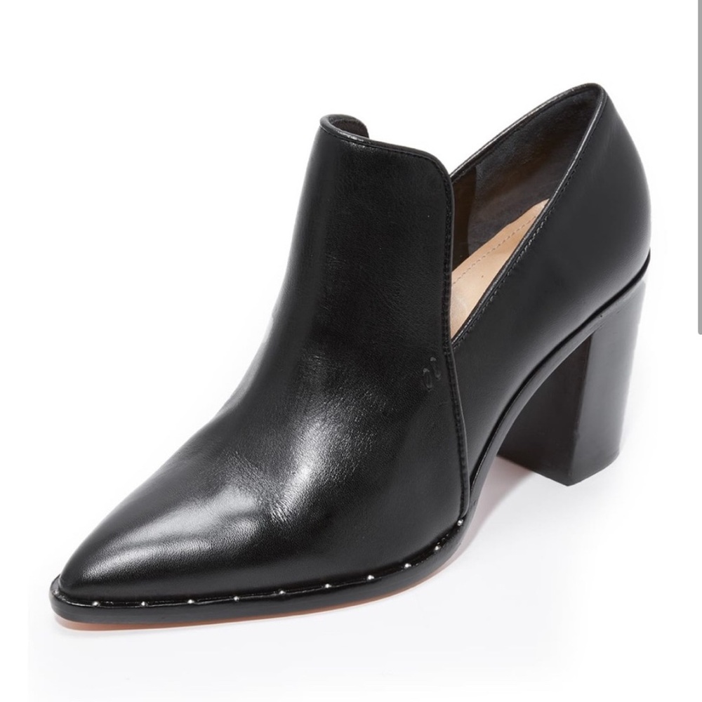 Schutz Fomo Booties Black Leather Silver Hardware 8